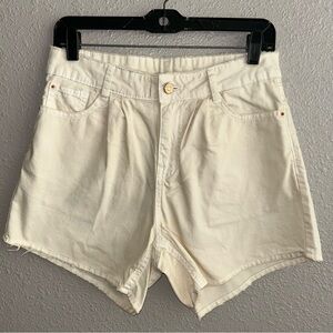 BDG Urban Outfitters Cream High Rise 4” Cotton Cutoff Shorts